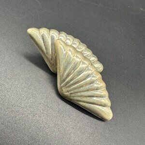 Vintage Sterling Silver Seashell Fan Earrings 925 Nautical Beach Jewelry Hollow